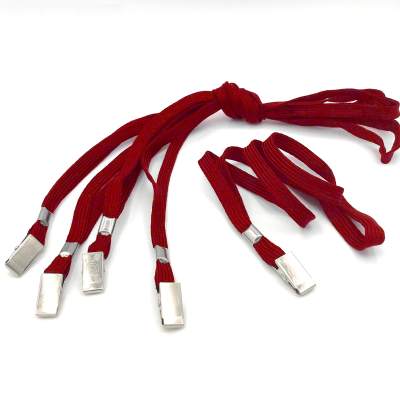 5pk Red Bulldog Clip Lanyard